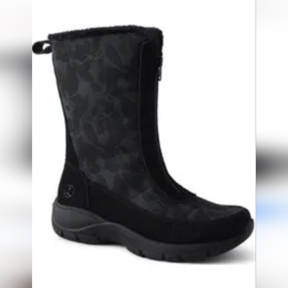Women's Lands End Thermolite Floral Snow Boots Size 6.5